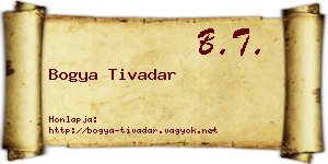 Bogya Tivadar névjegykártya